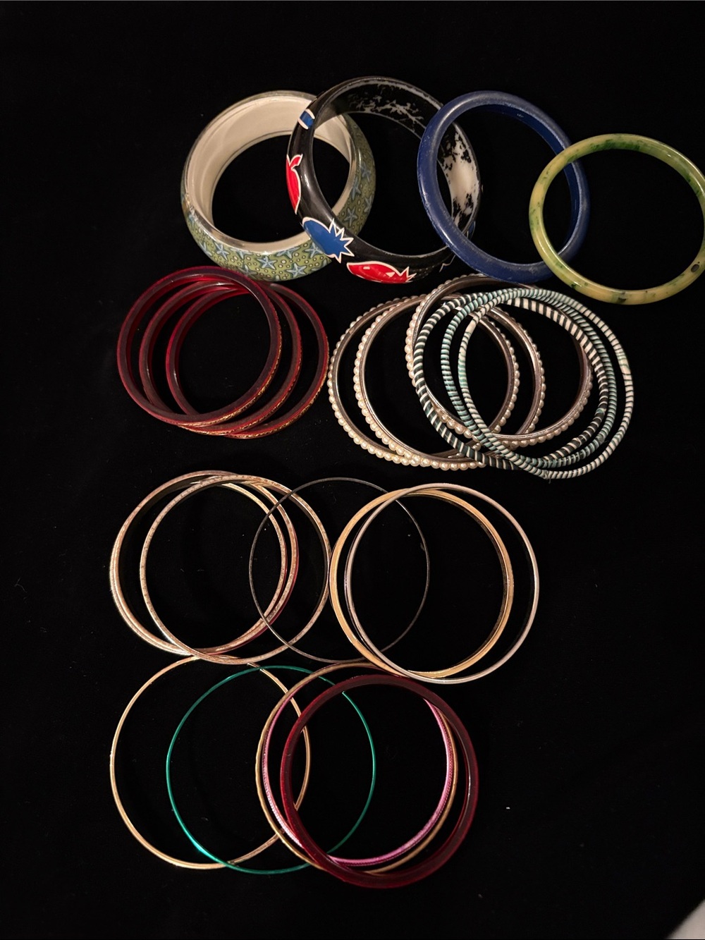 Assorted Women's Multicolor Bangle Bracelet Set 25